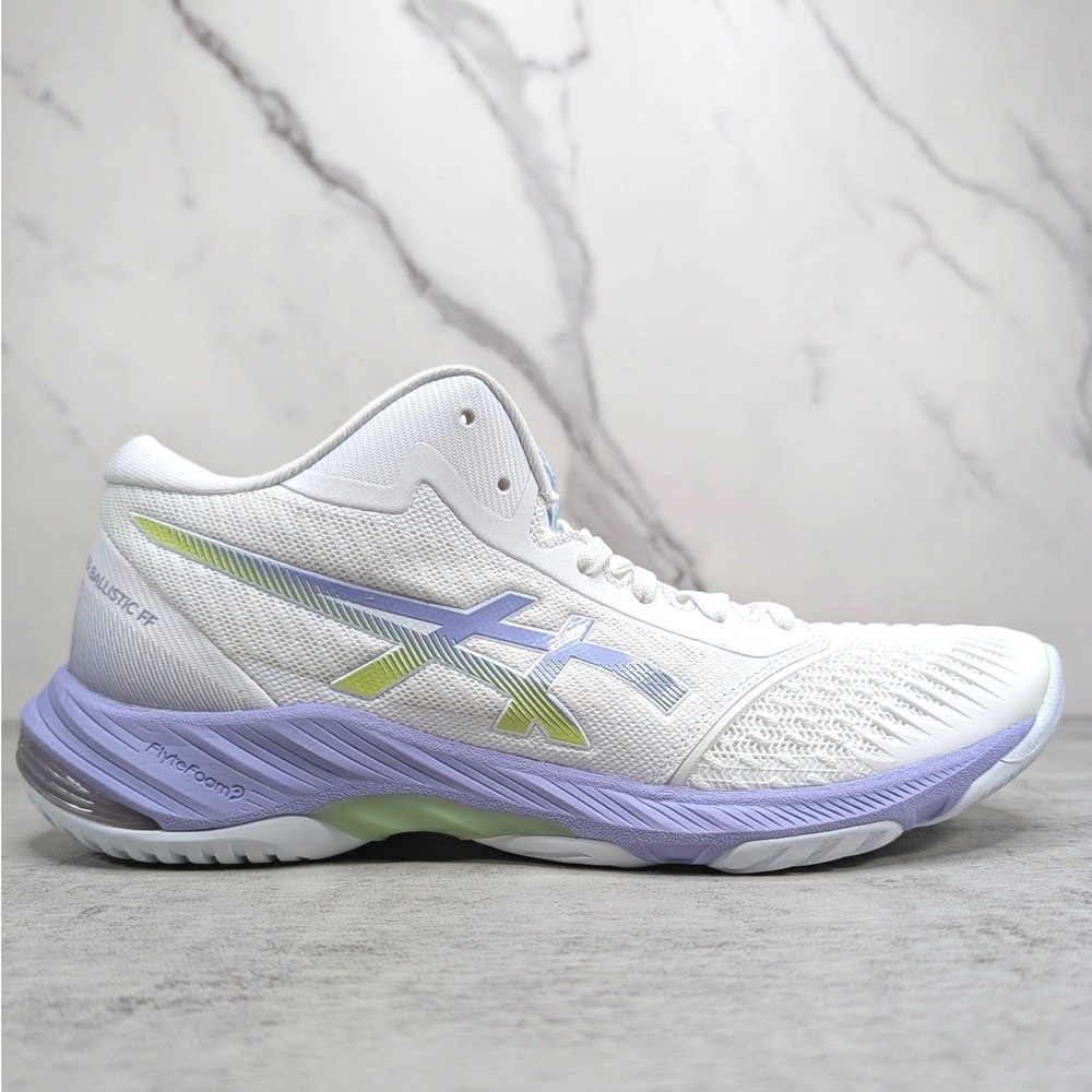 ASICS Netburner Ballistic FF Volleyball Shoes‎ 10.5  Womens White Purple Green